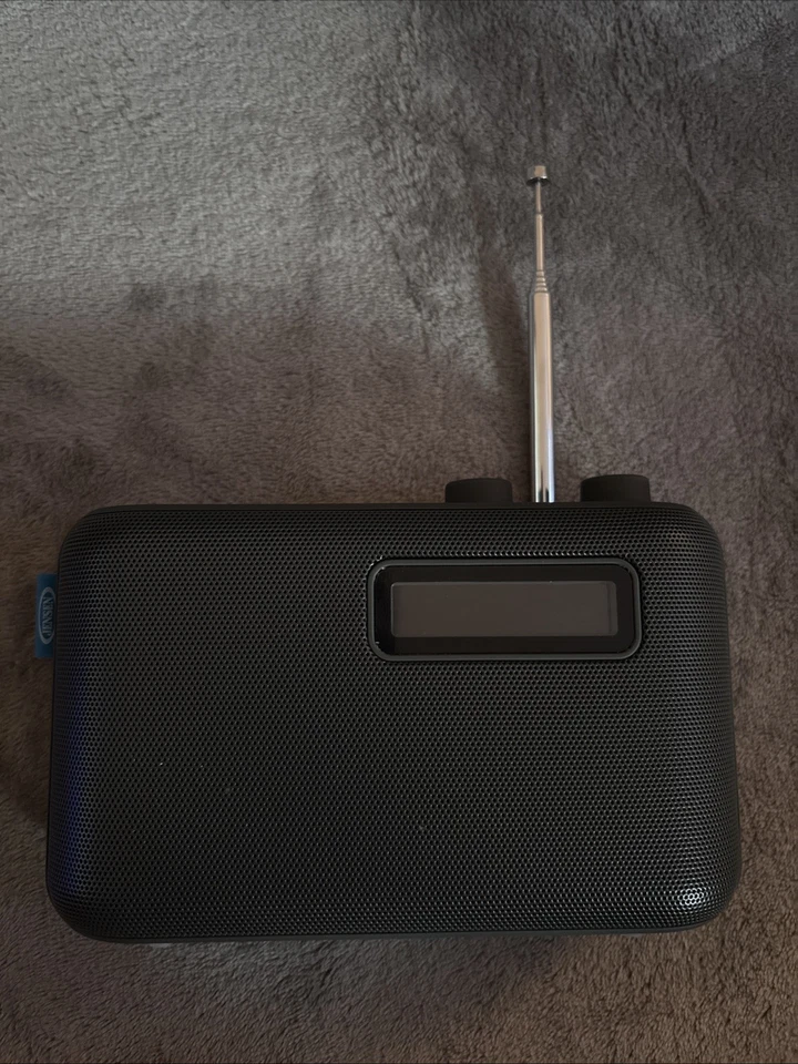 Receptor portátil de mano compacto Jensen SR-50 AM/FM radio digital azul/blanco Foto 1 de 4