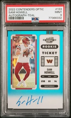 2022 Panini Contenders Optic Sam Howell Teal Rookie Auto /99 PSA 9 - Image 1 of 2