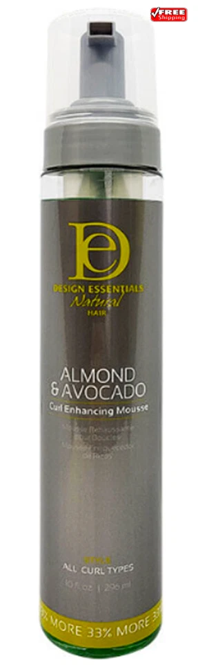 Mousse potenciadora de rizos de almendra y aguacate para cabello natural Design Essentials 10 oz Foto 1 de 1