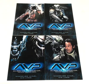 2004 INKWORKS ALIEN VS PREDATOR TRADING CARD SET OF 4 PROMO CARDS P1+P2+PI+P-UK - Picture 1 of 2
