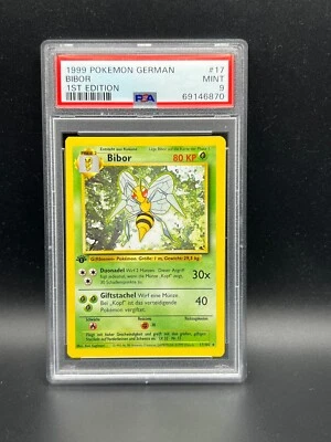 Pokemon PSA 9 MINT GERMAN Beedrill (Bibor) 17/102 Base Set 1st Ed 1999 S#6870 - Image 1 of 2