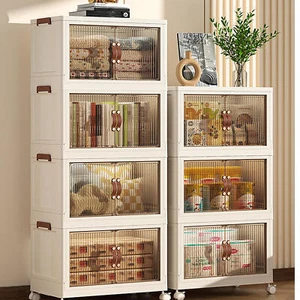 Collapsible Storage Cabinet Box Organizers & Storage Containers w/ Wheels - Picture 1 of 25