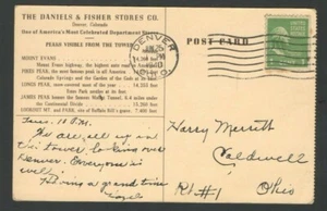 1940 Advertising OLD Postcard Tower of Daniels & Fisher Stores Denver Colorado - Picture 1 of 2