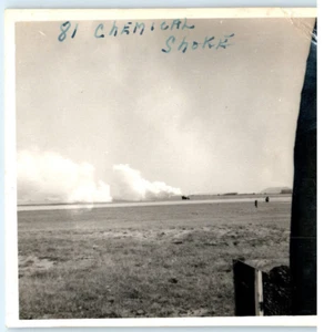 Vintage Photo 1953, 81 Chemical Smoke on England US Army Base ,JNHC 3.5x3.5 - Picture 1 of 2