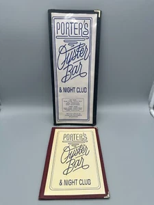 Menu vintage anni 90 Porter's Oyster Bar & Night Club Crystal Lake IL 6" x 14,5"! - Foto 1 di 7