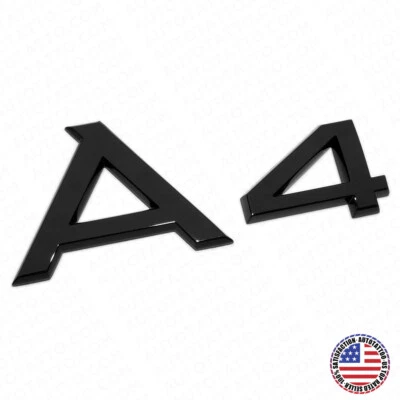 Audi A4 Gloss Black Rear Letter Tail Badge Trunk Nameplate Emblem Badge Sport - Image 1 of 4