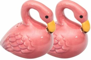2-teiliges SET KERAMIK SALZ & PFEFFERSTREUER, (3") 2 ROSA FLAMINGOS, HomeEssentials - Bild 1 von 20