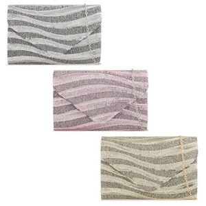 Ladies Sequin Glitter Clutch Bag Prom Wedding Bridal Evening Bag - Picture 1 of 13