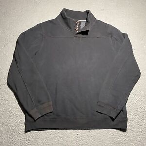 Carbon 2 Cobalt Henley Sweater Mens Medium Black Cotton Polyester Heavy Buttons