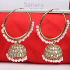 Indian Bollywood Silver Plated Ad Jhumka Jhumki Women Costume Earrings Gift Set