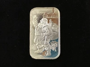 1993 SilverTowne ST-252 Christmas Santa with Toys Silver Art Bar   B0449 - Picture 1 of 6