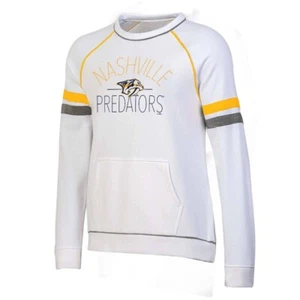 Nashville Predators NHL White Fleece Crew Sweatshirt - Women's MEDIUM NWT - Picture 1 of 14