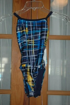 Speedo Powerflex ECO GIrls Size 26 Blue One Piece Competitive Swimsuit NWT $74 - Image 1 of 3