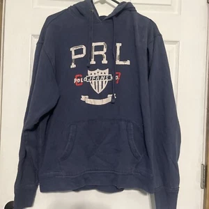 Polo Jeans Ralph Lauren Hoodie Adult L Blue PRL 67 Pullover Sweatshirt Sweater D - Picture 1 of 3