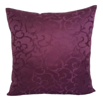 Satin Leaves Pattern 20"x20" Purple Decorative/Throw Pillow Case/Cushion Cover - Image 1 of 4