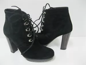 GIANVITO ROSSI Black Suede High Heel Skater Ankle Boots Shoes 37 EUC - Picture 1 of 6