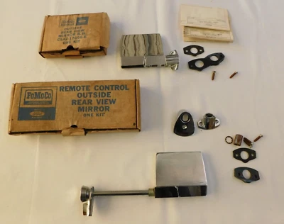 Пара хромированных наружных зеркал 1965 Ford Galaxie 500 + Fairlane новые из старых запасов от оригинального производителя - Изображение 1 из 4