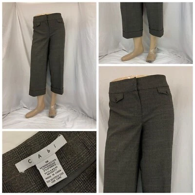 Cabi Capri Pants Sz 10 Brown Glen Plaid Poly Viscose 24” Inseam YGI R1-775 - Imagem 1 de 4