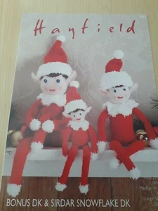 New HAYFIELD Knitting Pattern 2475 Santas 'Little Helpers' Bonus/Snowflake DK - Picture 1 of 1