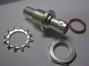 1 Amphenol RF 31-3220 UG-492D/U 50 Ohm BNC Klinke/Buchse Schott Adapter Ag vergoldet - Bild 1 von 1