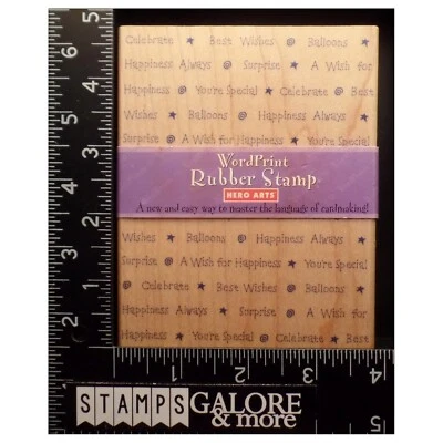 Estampillas de goma Hero Arts HUELLAS DE PALABRAS PALABRAS DE FONDO S1237 CELEBRAR GLOBO #Y07 Foto 1 de 2