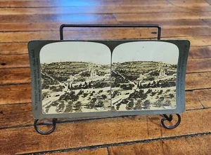 1901 Antik HC Weißer Stereoview MONTUR OLIVEN JERUSALEM PALÄSTINA - Bild 1 von 2