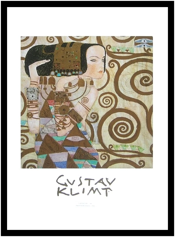 Gustav Klimt Poster Kunstdruck Bild im Alu Rahmen L attessa 70x50cm Neu - Bild 1 von 1