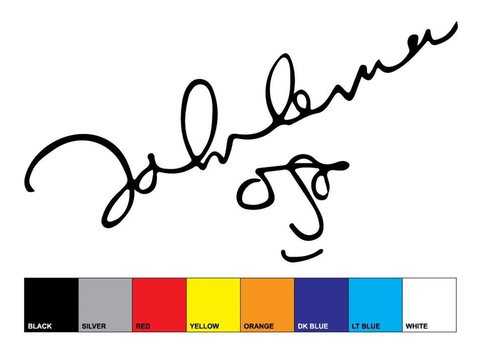 JOHN LENNON style replica signature sticker