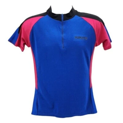 Camiseta deportiva de ciclismo vintage Sunbuster Colorblock azul negro rosa 1/4 cremallera para hombre grande Foto 1 de 4