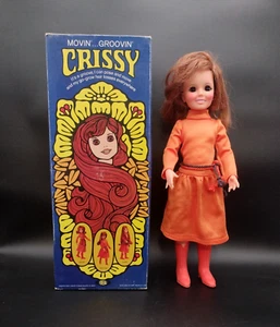 VTG 1971 Ideal Movin Groovin Crissy Growing Hair Doll w/ Original Dress IOB RARE - Picture 1 of 16