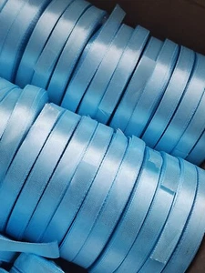 (96 Yards) Dusty Baby Blue Satin Ribbon-Double Faced 1/2 inch- - Picture 1 of 4