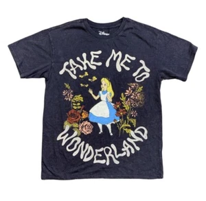 NWT Disney Women's Soft Short Sleeve Graphic Printed T-Shirt Alice In Wonderland - Picture 1 of 7