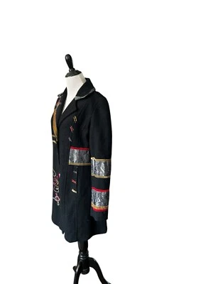 Abrigo Dy Design Talla L Mujer Mezcla Lana Raro Único Evento Europeo Bordado Foto 1 de 4