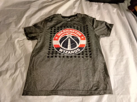 Washington Wizards NBA Basketball John Wall #2 Large Gray Short Sleeve Shirt Cover