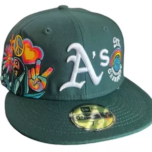 New Era Oakland A's 9X's World Series Champions 59FIFTY Fitted Hat Green 7 3/8 - Picture 1 of 5