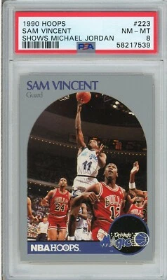 1990 Hoops #223 Sam Vincent Shows Michael Jordan PSA 8 - Image 1 of 2