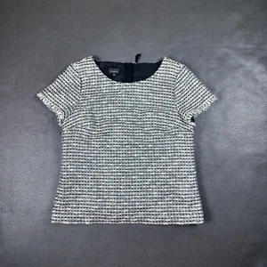 Camicetta Talbots taglia 6 tweed nera metallizzata manica corta foderata misto cotone - Foto 1 di 10