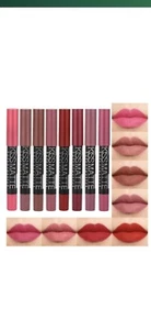 evpct 8Pcs Nude Pink Beige Ruby Rose Red Brown Mauve Matte Lipstick  #01 - Picture 1 of 7