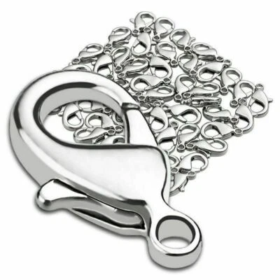 100Pcs/Lots 925 Silver Lobster Clasps Claw Jewelry Findings Fastener Hook 12mm - Image 1 of 4