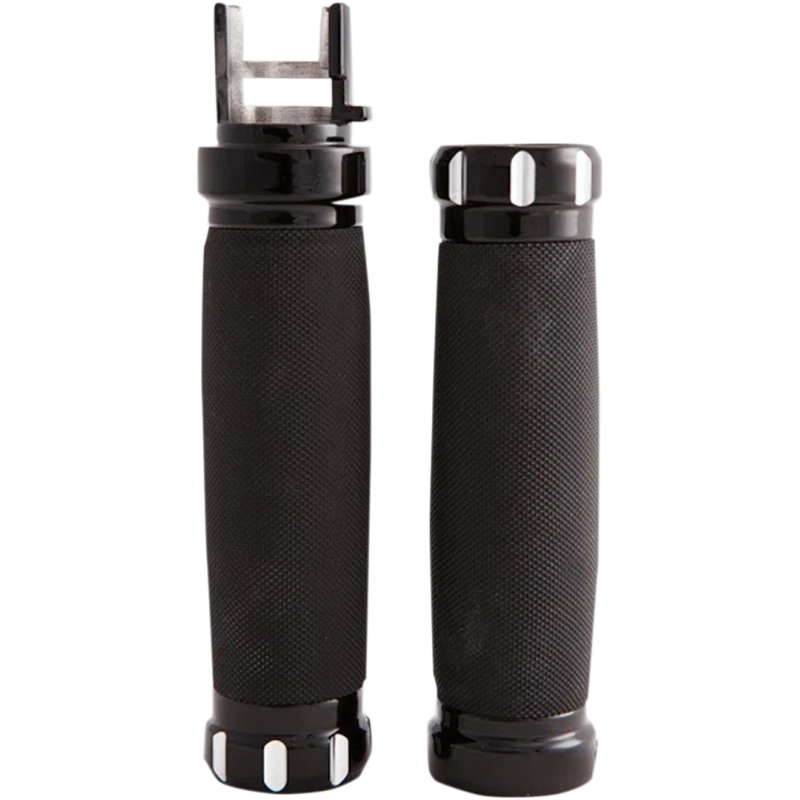 Trask Performance TM6022RC V-Line Billet Grips Gloss Black w/ Remachined Accents - Image 1 of 1