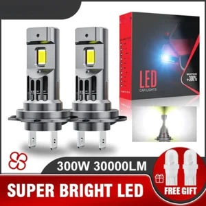 2x Ampoule H7 LED Voiture 300W 30000LM Feux Phare XENON 6000K BLANC - Imagen 1 de 5