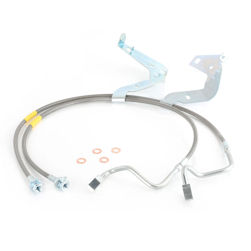 Líneas de freno delanteras extendidas de acero inoxidable para Ford F-250/F-350/08-15 Super Duty Foto 1 de 3