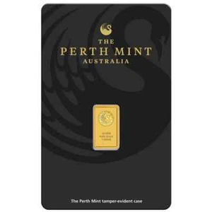 1 Gram 9999 Solid Gold Perth Mint Kangaroo Investor Ingot Bar Sealed Certified - Picture 1 of 4