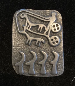 Vintage Swedish WEGE TENN TIN Sweden signed Pewter Antique Pin Brooch - Picture 1 of 8