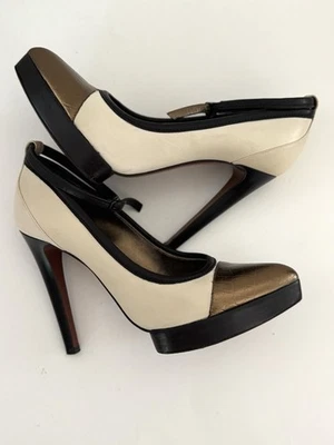 Lanvin 2013 Ete 平台泵带可拆卸踝带 5 英寸高跟鞋尺寸 38 — 第 1/4 张图片