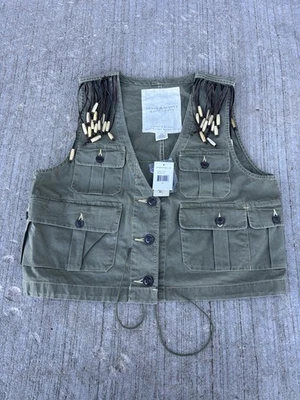 Женский армейский зеленый жилет Ralph Lauren Denim And Supply Med с кисточками - Изображение 1 из 4