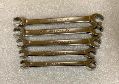 LOT OF 5 Snap On RXFMS1618B, 1517B, 1314B, 1012B, 911B Open End Hose Wrench Comb - Image 1 of 4