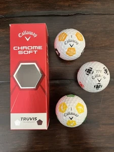 RARE Callaway Chrome Soft TRUVIS Sleeve - 3 Unique Designed Golf Balls - Picture 1 of 1