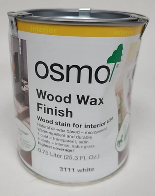 Osmo Wood Wax Finish 3111 White Interior Natural Oil 0.75L DENTED