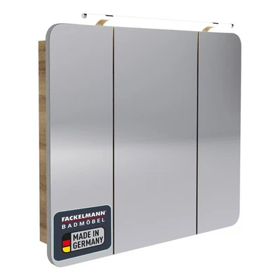 Fackelmann MILANO LED Spiegelschrank Schrank 90 cm Braun Möbel Made in Germany - Bild 1 von 4